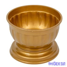 Műanyag közepes talpas tál D15cm M10,5cm - Arany