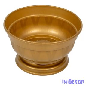 Műanyag nagy talpas tál D19cm M11cm - Arany