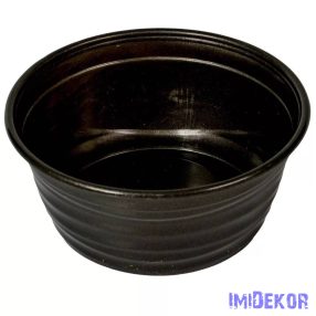 Műanyag kerek hullámos mintás tál D19cm M8,5cm - Grafit