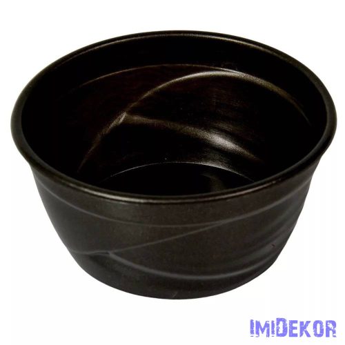 Műanyag kerek hullámos mintás tál D15,5cm M7,5cm - Grafit
