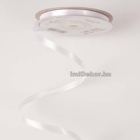 Szatén szalag 6 mm x 22.86 m - Fehér