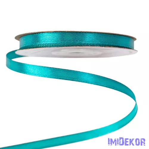 Szatén szalag 6 mm x 22.86 m - Türkizkék