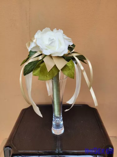 Ballagási csokor szalagos poli rózsás 25cm - 5