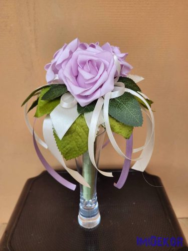 Ballagási csokor szalagos poli rózsás 25cm - 6