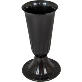 Talpas váza Sírváza műanyag D12,5cm M26cm - Fekete