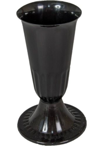 Talpas váza Sírváza műanyag D12,5cm M26cm - Fekete