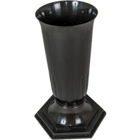 Talpas váza Sírváza műanyag D15cm M34cm - Fekete