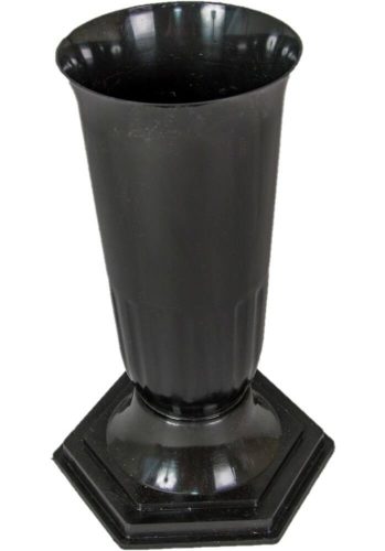 Talpas váza Sírváza műanyag D15cm M34cm - Fekete