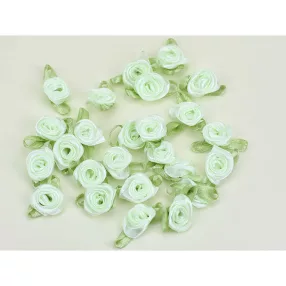 Szatén rózsa virágfej 2 cm - Menta