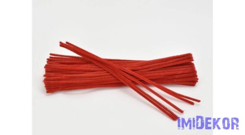Zsenília drót 30 cm 100db/cs - Piros