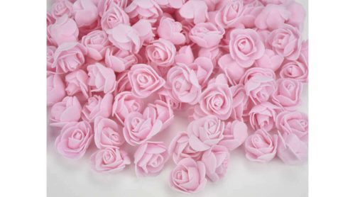 Polifoam rózsa fej midi virágfej habvirág 3 cm babarózsaszín habrózsa