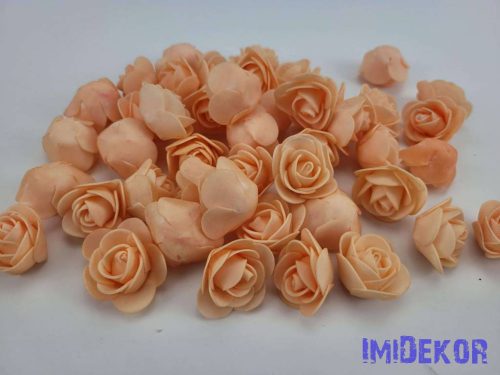 Polifoam rózsa fej midi virágfej habvirág 3 cm habrózsa - Halvány Barack