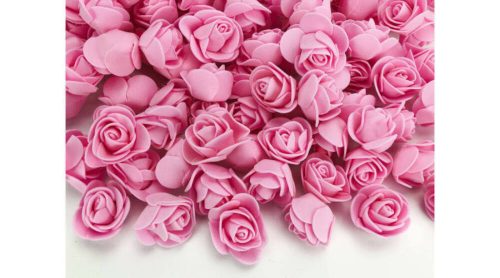 Polifoam rózsa fej midi virágfej habvirág 3 cm rózsaszín habrózsa