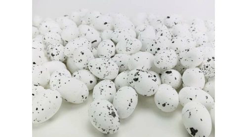 Festett polisztirol tojás fehér színű pöttyös 4x3 cm