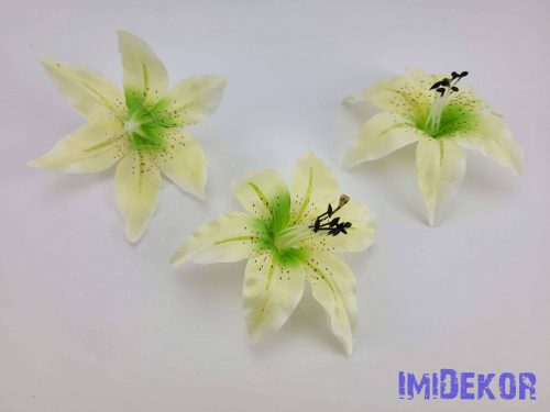 Liliom selyemvirág fej 13 cm - Krém