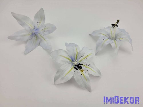 Liliom selyemvirág fej 13 cm - Fehér Lilás Árnyalatú
