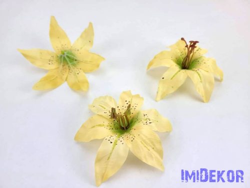 Liliom selyemvirág fej 13cm - Vaj