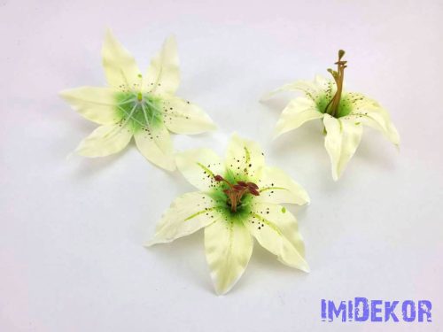 Liliom selyemvirág fej 13cm - Krém