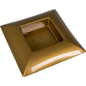 Műanyag tál négyzet alakú arany 24 x 24 cm