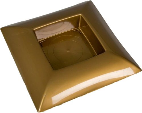 Műanyag tál négyzet alakú arany 24 x 24 cm
