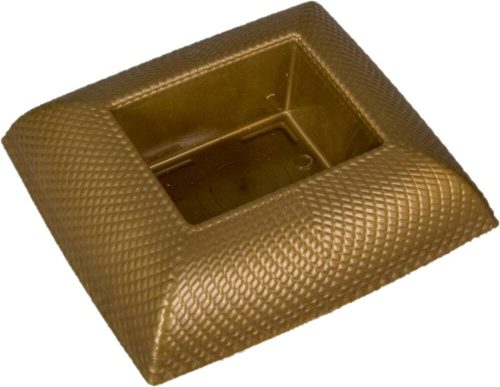 Műanyag tál téglalap alakú mintás arany 19x17 cm