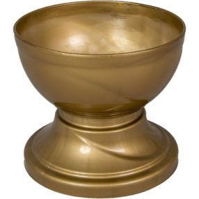 Műanyag nagy talpas tál arany D15cm M13,5cm