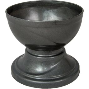 Műanyag nagy talpas kerek tál szürke D15cm M13,5cm