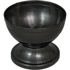 Műanyag nagy talpas kerek tál szürke D18cm M14,5cm