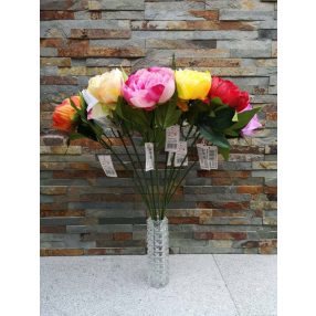 Peónia szálas selyemvirág 52 cm 10 féle színben