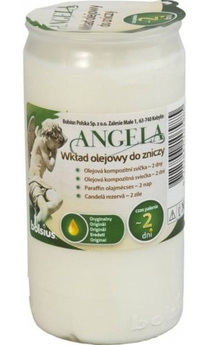 Mécsesbetét olajmécses Bolsius Angela 2 napos / 48 óra égési idő / 110 g / 9,5 cm fehér 