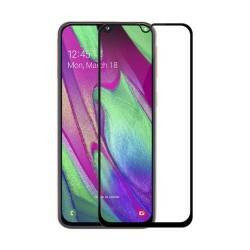 Samsung Galaxy A40 / A405 teljes kijelzőn tapadó 5D íves ütésálló karcálló üvegfólia fekete 5D 9H