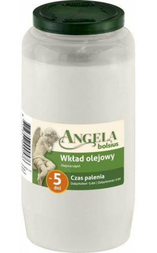 Mécsesbetét olajmécses Bolsius Angela 5 napos / 120 óra égési idő / 343 g / 17,7 cm fehér
