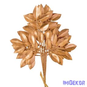 Metál levél 6 szálas köteg 27x14cm - Arany