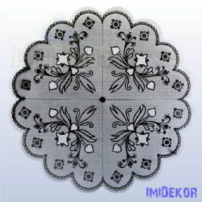   Körcsomagoló íves festett celofán D50cm 50db/cs - Régi csipke fekete