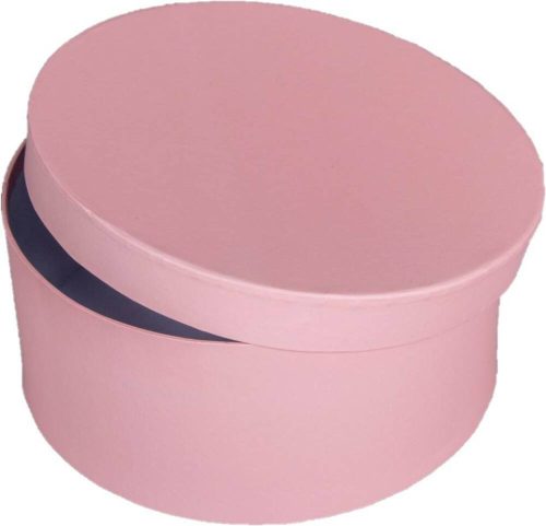 Papír doboz kerek Világos Rózsaszín box M9cm D20cm