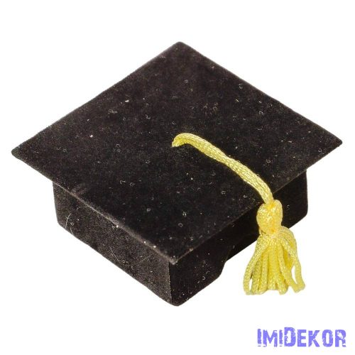 Ballagó kalap papírdoboz bársonyos M2,5x6cm - Fekete