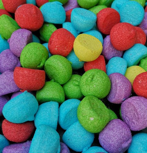 Színes csókok pillecukor habcukor töltetlen vegyes gyümölcs ízű Bulgari marsh mallow 900 g