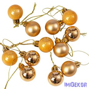 Karácsonyi gömb szett 12 db-os 2,5cm - Arany