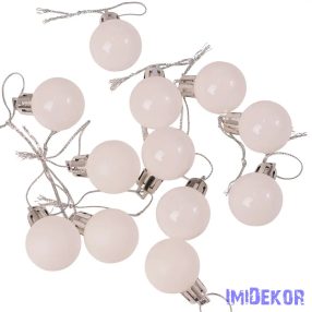 Karácsonyi gömb szett 12 db-os 2,5cm - Fehér
