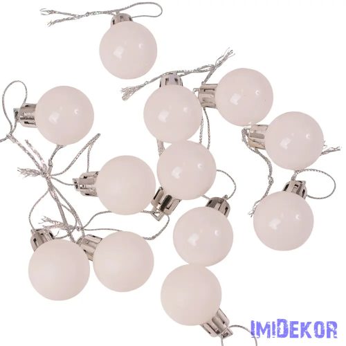 Karácsonyi gömb szett 12 db-os 2,5cm - Fehér