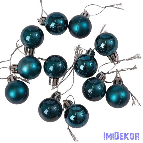 Karácsonyi gömb szett 12 db-os 2,5cm - Éjkék