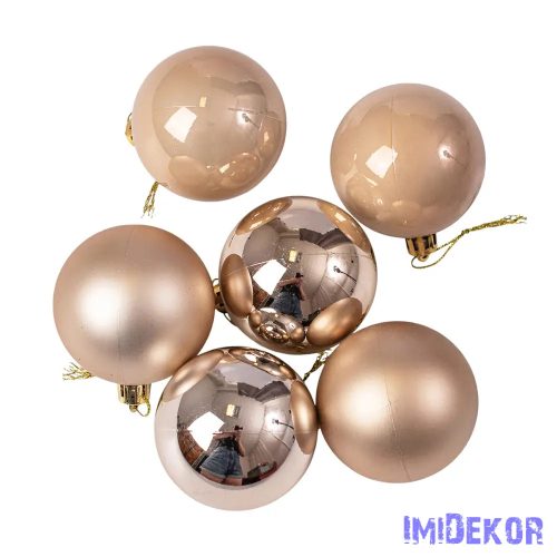 Karácsonyi gömb szett 6 db-os 6cm - Pezsgő