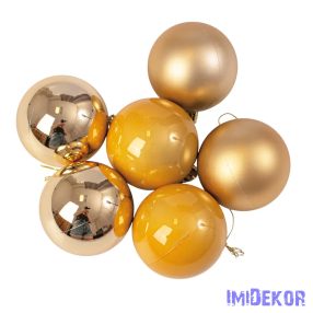 Karácsonyi gömb szett 6 db-os 6cm - Arany