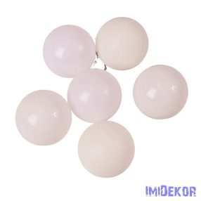 Karácsonyi gömb szett 6 db-os 6cm - Fehér