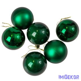 Karácsonyi gömb szett 6 db-os 6cm - Sötétzöld