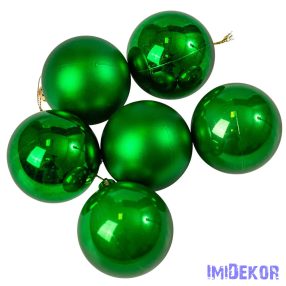 Karácsonyi gömb szett 6 db-os 6cm - Zöld