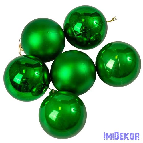 Karácsonyi gömb szett 6 db-os 6cm - Zöld