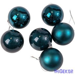 Karácsonyi gömb szett 6 db-os 6cm - Éjkék