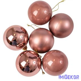 Karácsonyi gömb szett 6 db-os 6cm - Rosegold 2