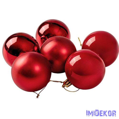 Karácsonyi gömb szett 6 db-os 6cm - Piros